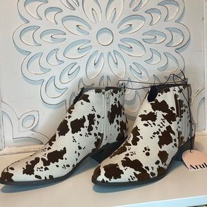 Arula Cow Print Booties